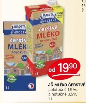 Mléko čerstvé Jihočeské Madeta