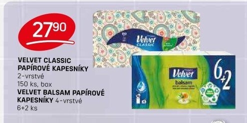 Papírové kapesníčky 2vrstvé Velvet - box