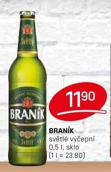 Pivo světlé výčepní 10° Braník