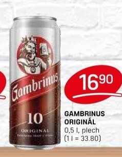Pivo světlé výčepní Originál 10° Gambrinus