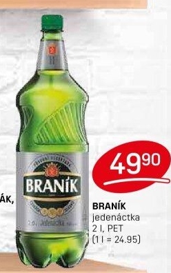 Pivo světlý ležák 11° Jedenáctka Braník