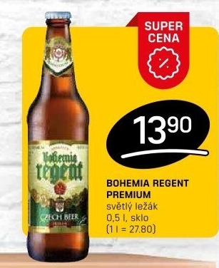 Pivo světlý ležák 12° Premium Bohemia Regent