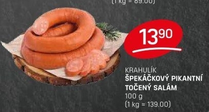 Salám špekáčkový pikantní točený Krahulík