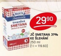 Smetana ke šlehání Mlékárna Kunín 31%