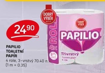 Toaletní papír 3vrstvý Papilio Dobrý Výběr