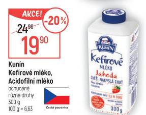 Kefírové mléko ochucené Mlékárna Kunín