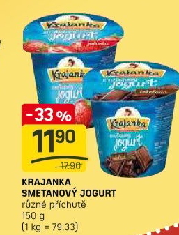 Jogurt smetanový ochucený Krajanka
