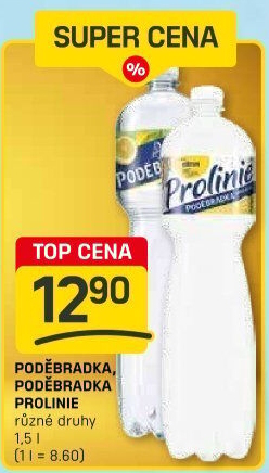 Ochucená voda Poděbradka Prolinie