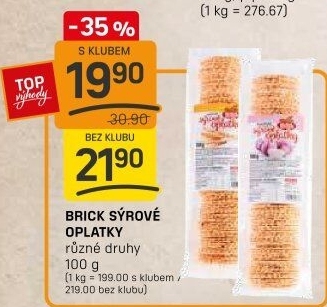 Oplatky sýrové Brick