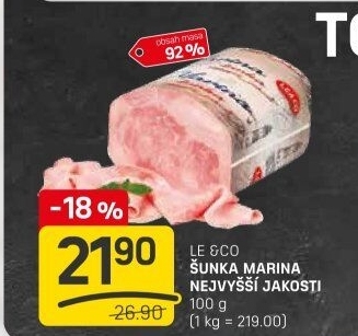 Šunka Marina nejvyšší jakosti LE&amp