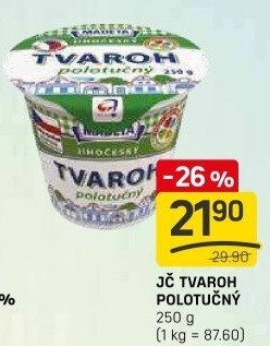 Tvaroh polotučný Jihočeský Madeta