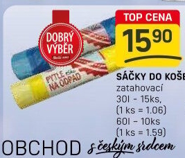 Zatahovací pytle na odpadky 30 l Dobrý Výběr