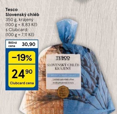 Chléb slovenský Tesco