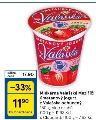 Jogurt smetanový ochucený z Valašska Mlékárna Valašské Meziříčí