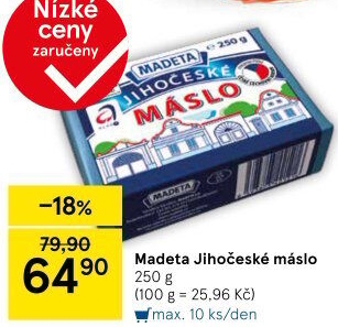 Máslo Jihočeské Madeta