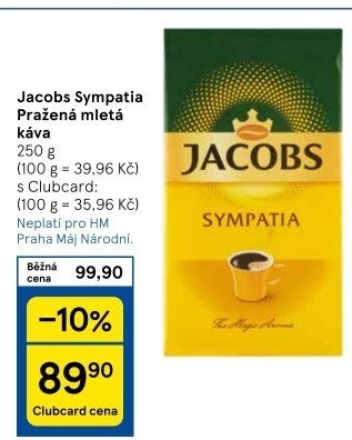 Mletá káva Sympatia Jacobs