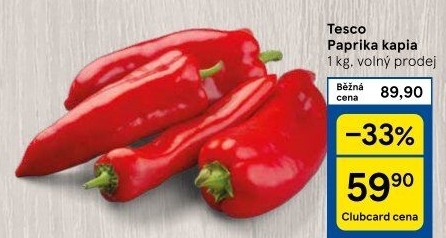 Paprika červená kapie Tesco