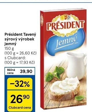 Tavené sýry Président