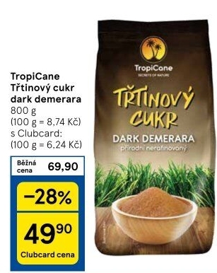 Třtinový cukr Dark Demerara TropiCane