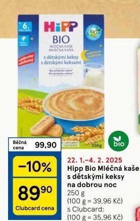 Kaše mléčná Na dobrou noc Bio HiPP