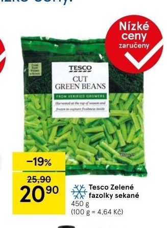 Lusky fazolové mražené Tesco