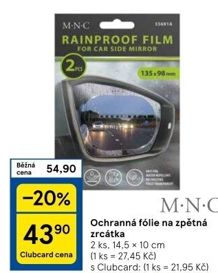 Ochranná fólie na zpětná zrcátka MNC