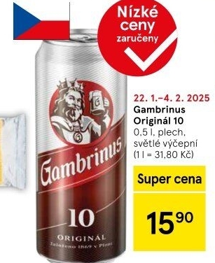 Pivo světlé výčepní Originál 10° Gambrinus