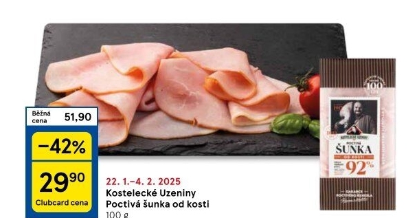Šunka od kosti poctivá nejvyšší jakosti Kostelecké uzeniny