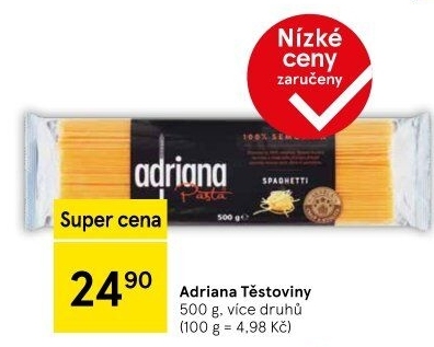 Těstoviny semolinové Adriana