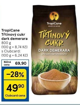 Třtinový cukr Dark Demerara TropiCane