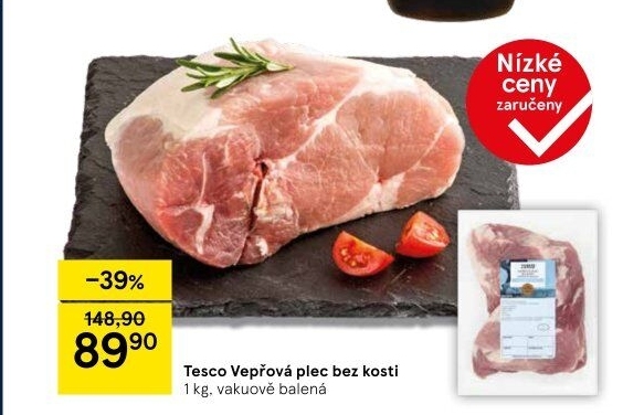 Vepřová plec bez kosti Tesco