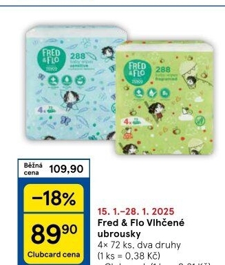 Vlhčené ubrousky Fred&amp