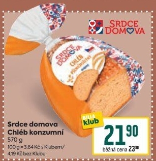 Chléb konzumní Srdce Domova