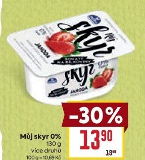 Dezert zakysaný ochucený Můj Skyr 0% Milko