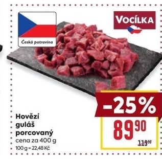 Hovězí maso na guláš Vocílka