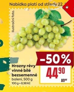 Hrozny bílé bezsemenné