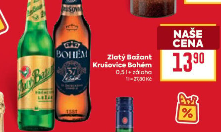Pivo světlý ležák 12° Zlatý Bažant