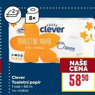 Toaletní papír 2vrstvý Clever