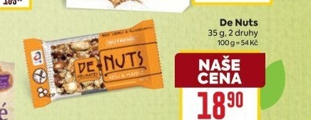 Tyčinka DeNuts bez lepku Nutrend