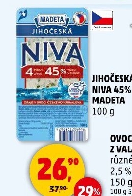 Sýr Niva Jihočeská 45% Madeta
