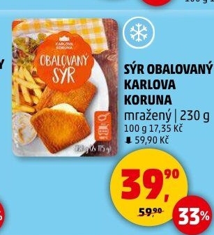 Sýr obalovaný mražený Karlova Koruna