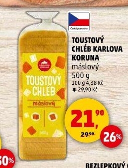 Toustový chléb Karlova Koruna