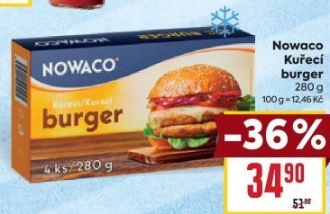 Hamburger kuřecí mražený Nowaco