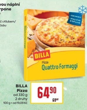 Pizza mražená Billa