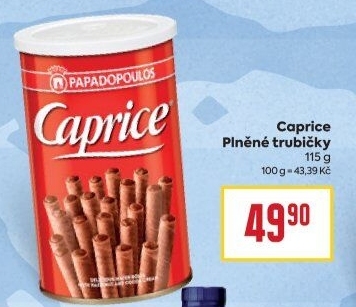 Trubičky plněné Caprice Papadopoulos - dóza