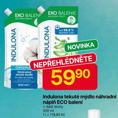 Tekuté mýdlo Indulona - náhradní náplň