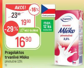 Mléko trvanlivé Pragolaktos - 3,5% plnotučné