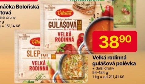 Instantní polévka Velká rodinná Vitana