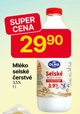 Mléko čerstvé selské Olma - 3,5% plnotučné