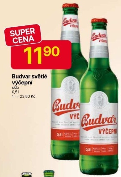 Pivo světlé výčepní Budweiser Budvar